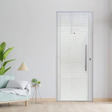 Imagem de Porta de Alumínio Lambril Puxador 210x100cm Lado Esquerdo 25 Premium Lux Esquadrias