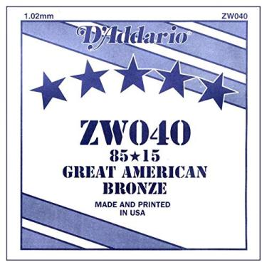 Imagem de Corda Avulsa Para Violao Aco .040 D'Addario 80/15 Bronze ZW040