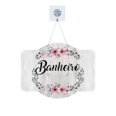 Imagem de Placa Enfeite Porta Decorativa com Corda MDF Adesivado Banheiro 20cm (GPR-FRA0001)