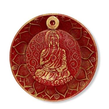 Imagem de Incensario cascata prato buda vermelho - Lua Mistica