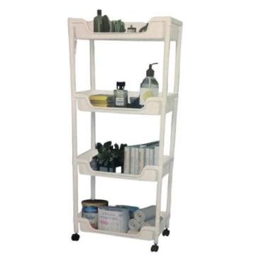 Imagem de Carrinho multiuso organizador para casa cozinha quarto sala 4 pratelei