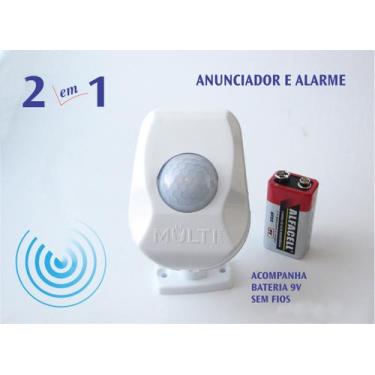 Imagem de Anunciador de Presença C/ Alarme Ding-Dong Acompanha Bateria 9V - Mult