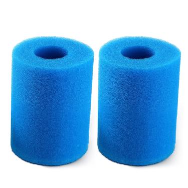 Imagem de Cartucho de filtro de piscina de 2 peças de cartuchos de espuma de filtro de piscina esponja de substituição reutilizável lavável limpador de esponja compatível com substituição de limpeza Intex (4 x
