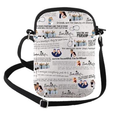 Imagem de FEELMEM Presente inspirado na anatomia do programa de TV Doctor Anatomy Gift Greys Tv Bolsa tiracolo cinza Sloan Fans Gift TV Show Merchandise, Bege