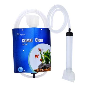 Imagem de Sifão Aspirador para Aquário 2 em 1 Limpa cascalho troca água Cristal 
