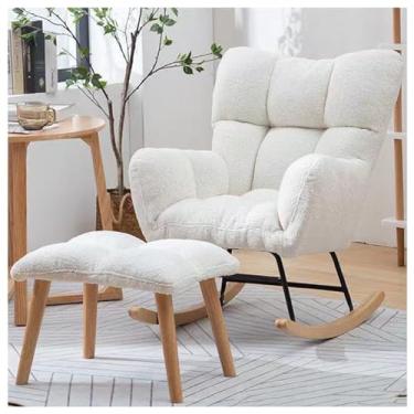 Imagem de Para berçário, espreguiçadeira de pelúcia moderna para varanda estofada, confortável para berçário, sala de estar, quarto, poltrona, cadeira de leitura