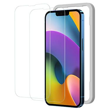 Imagem de NIMASO Protetor de tela para iPhone 13 Mini, pacote com 2 películas de vidro temperado transparente HD para iPhone 13 Mini, com kit de fácil instalação