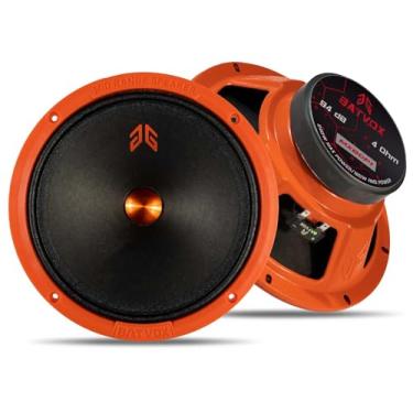Imagem de GRTSKY MX80P1 Altifalante de 20 cm de alcance médio 480 Watts 4 Ohms tampa de poeira laranja, alto-falantes de porta de áudio de qualidade premium para sistema de som estéreo de carro ou caminhão,