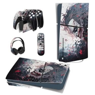 Imagem de PlayVital Conjunto completo de adesivos para ps5 Slim Console Disc Edition (o novo design menor), capa de decalque de vinil para controle ps5, fone de ouvido, estação de carregamento e controle remoto