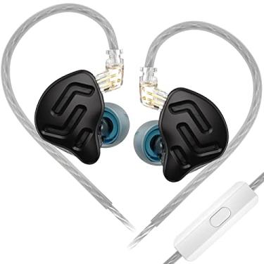 Imagem de erjigo Monitores intra-auriculares KZ ZNA, fones de ouvido híbridos dinâmicos atualizados com driver duplo, fones de ouvido/fones de ouvido com fio IEM estéreo HiFi com cabo destacável para músicos