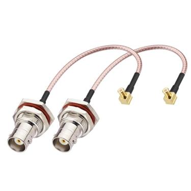 Imagem de DHT Electronics RF coaxial coaxial conjunto de cabo coaxial BNC fêmea para MCX macho ângulo direito 15 cm