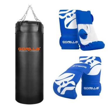 Imagem de Kit Família Saco De Pancada Boxe 70 cm + Luva Pro Adulta + Luva Infant