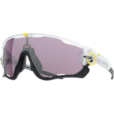 Imagem de Oakley Óculos de sol masculino OO9290 Jawbreaker Shield, Tour De France Matte Transparente/Prizm Road Preto, 31 mm