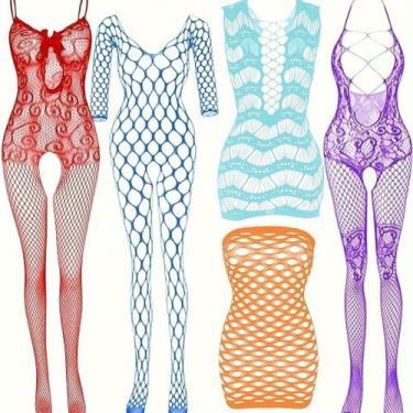 Imagem de KIT 5 PeÇas Body Renda e Rede Vazado ElaShopp, Multicolor