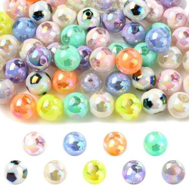 Imagem de DanLingJewelry 100 peças de contas de futebol de acrílico 16 mm grossas redondas chiclete esportivas contas de bola para pulseiras faça você mesmo, colares, fabricação de joias