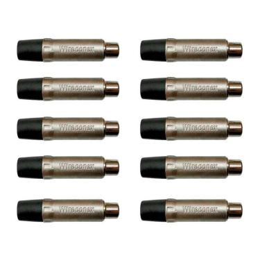 Imagem de Kit Plug Rca Fêmea Nickel Plt Wc 1222 Fl Bk Ni (10un) Wireconex - Pç - 10