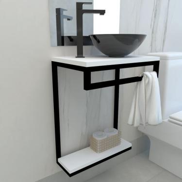 Imagem de Gabinete Para Banheiro Mdf Branco