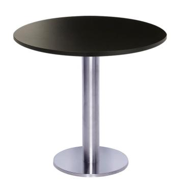 Imagem de Mesa Beta Big Inox 75 Cm (alt) Disco Redondo Tampo Mdp Redondo 80 Cm (larg) X 2,50 Cm (alt) Preto