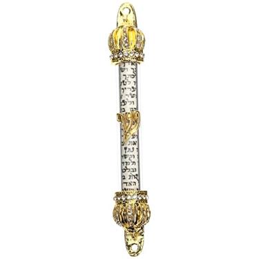 Imagem de MAGICLULU Mezuzah de Metal Decoração Judaica Artística com Orifícios e Escrituras Visíveis Significativo Mulheres Religiosas