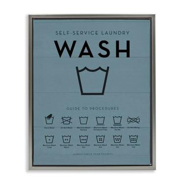 Imagem de Stupell Industries Quadro de lembretes de lavanderia cinza emoldurado tela flutuante arte design de parede por Lettered and Lined, 25 x 31