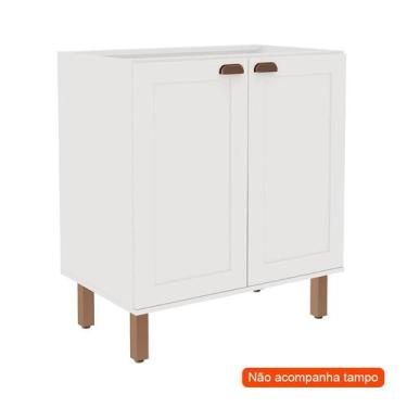 Imagem de Balcão de Cozinha Iluminata 2 PT Branco 80 cm - GENIALFLEX
