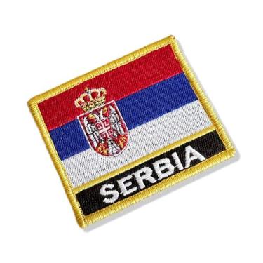 Imagem de BP0425N-001 Bandeira Sérvia Patch Bordado 7,5x6,3cm - BR44