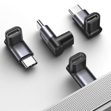 Imagem de JSAUX Adaptador Usb C Macho Para Fêmea De 90 Graus, Extensor Pd Transferência Dados 40 Gbps, Ângulo Reto 100 W, Pacote Com 4 Unidades, para Nintendo Switch 2, Rog Ally, Steam Deck, Iphone 16/15 E Mais