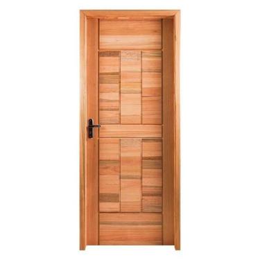 Imagem de Porta Montada PM96 em Madeira Maciça Eucalipto Cruzeiro, 80cm x 210cm