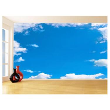 Imagem de Papel De Parede 3D Paisagem Céu Azul Nuvens 3,5M Nsk110 - Você Decora