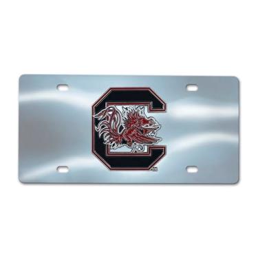 Imagem de NCAA South Carolina Fighting Gamecocks placa de licença fundida, cromada, 15 x 30 cm