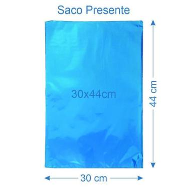 Imagem de 50 Saco de Presente Metalizado 30x44cm - AAZ, Azul