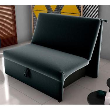 Imagem de Sofá Cama para Descanso Alice Veludo Inca Preto - CASA H