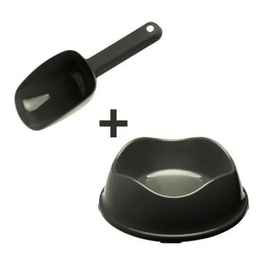 Imagem de Kit Pote Comedouro Pet 550ML + Pá Dosadora Colher Ração - Stark Pet, V