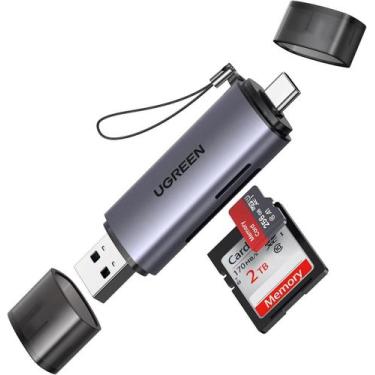 Imagem de Leitor De Cartão Memória Sd Tf E Micro Alumínio 5Gbps Ugreen