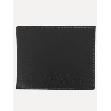 Imagem de Carteira John John Masculina Couro Basic Down Logo Key Preto, UN