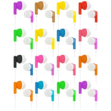 Imagem de Pacote com 16 fones de ouvido infantis com fio, fones de ouvido com fio para sala de aula, fones de ouvido de aprendizagem com microfone, fone de ouvido escolar para estudantes, em massa para