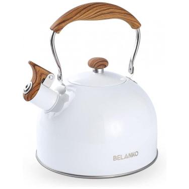 Imagem de Chaleira de Chá 2. em Aço Inoxidável com Apito, Branca, BELANKO BE 2.5L GW, Branco