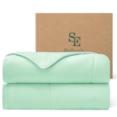 Imagem de SE SOFTEXLY® Edredom refrescante tamanho queen, cobertor de verão leve para todas as estações para dormir quente e suores noturnos, roupa de cama macia respirável, acabamento suave de seda, 228 cm x