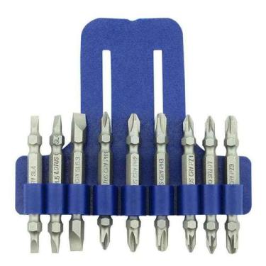 Imagem de Kit Jogo Bits Ponteiras Dupla Fenda Philips 65mm 9 pçs Lotus