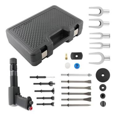 Imagem de maXpeedingrods Kit De Martelo Pneumático, Conjunto 25 Formões Pneumáticos Multifuncionais, Retentor Troca Rápida 2100 Bpm Com Cabeças Pá, Brocas Separadoras Junta Esférica