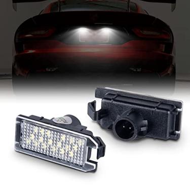 Imagem de Gempro Luz de LED para placa de licença para Fiat 500 Dodge Viper Jeep Grand Cherokee Compass Patriot Conjunto de lâmpada traseira 2 peças