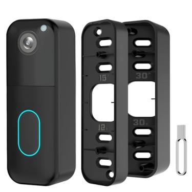 Imagem de Suporte de canto para campainha Blink, suporte de montagem sem perfuração, ângulo ajustável (15/30/45 graus), suporte para câmera de campainha de vídeo Blink (1ª e 2ª geração), preto