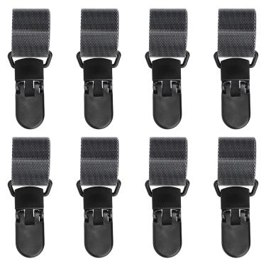 Imagem de 8 Peças de Clipes para Bandeiras de Jardim, Clipes Suporte Banners Jardim Anti-Vento Acessórios Resistentes e Seguros Mastros Bandeiras para Evitar Escorregões (Preto)