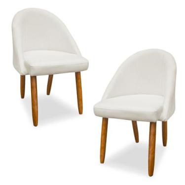 Imagem de Kit 2 Poltronas Cadeira Lua Sala de Jantar - Leo Decor, Cru
