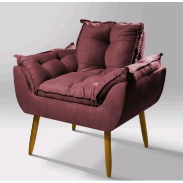 Imagem de Poltrona Decorativa para Sala de Estar Opala - Leo Decor, Bordo