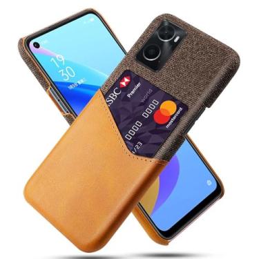 Imagem de Capa para OPPO A76 4G,Anti-deslizamento,Proteção contra quedas de 360°,Resistência à impressão digital,Tela e caso de couro PU com 1 slot de cartão atrás-Brown