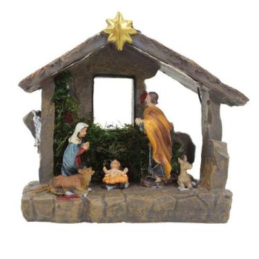 Imagem de Presépio De Natal Realista Em Resina Iluminado Fita De LED 20cm - Gici
