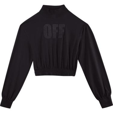 Imagem de Blusa Feminina Enfim Cropped Gola Alta Punho Barra Preto M-Feminino