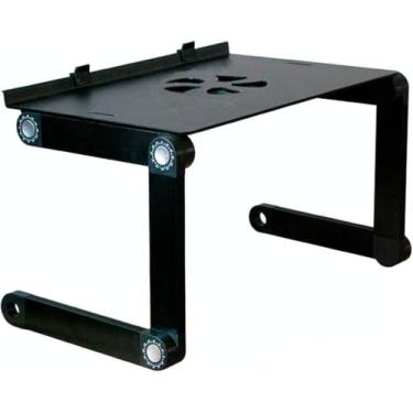 Imagem de Suporte para Laptop e Mesa Portátil para Notebook Alumínio Reforçado Ajustável com Rotação 360° Ergonômico com Apoio para Mouse Para Cama Sofá e Escritório