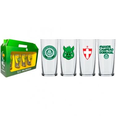 Imagem de Jogo 4 Copos Cylinder Times de Futebol Festas Eventos Jogos 300ml Nadir